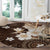 Samoa Siapo Pattern With Brown Hibiscus Round Carpet