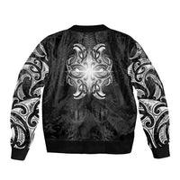 New Zealand Matariki Bomber Jacket Maori Moko Black Galaxy LT05 - Polynesian Pride