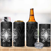 New Zealand Matariki 4 in 1 Can Cooler Tumbler Maori Moko Black Galaxy