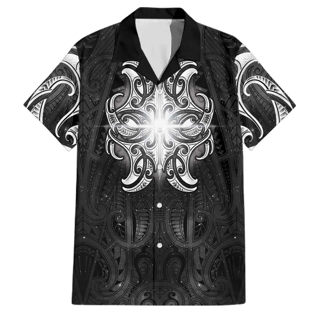 New Zealand Matariki Family Matching Tank Maxi Dress and Hawaiian Shirt Maori Moko Black Galaxy