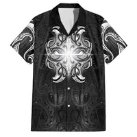 New Zealand Matariki Family Matching Tank Maxi Dress and Hawaiian Shirt Maori Moko Black Galaxy