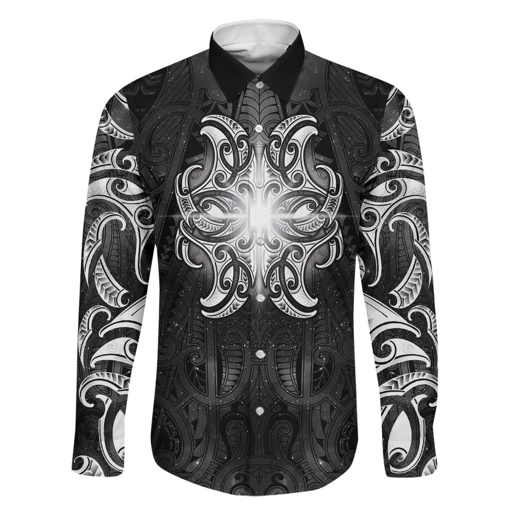 New Zealand Matariki Family Matching Tank Maxi Dress and Hawaiian Shirt Maori Moko Black Galaxy