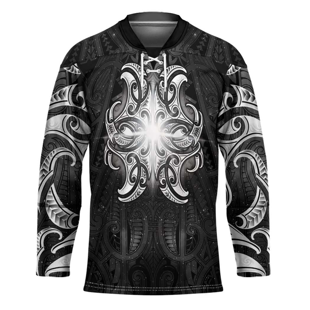 New Zealand Matariki Hockey Jersey Maori Moko Black Galaxy
