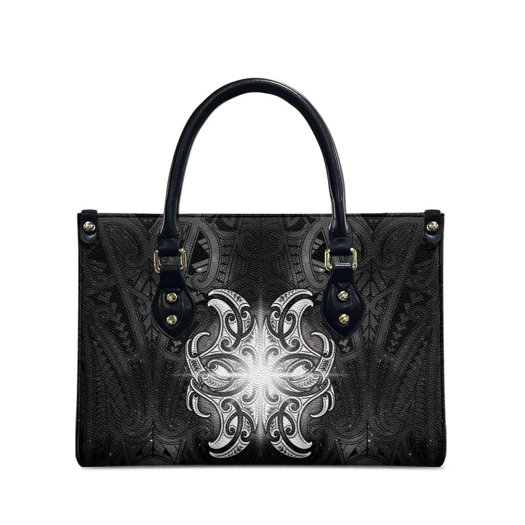 New Zealand Matariki Leather Bag Maori Moko Black Galaxy LT05 - Polynesian Pride