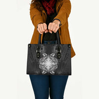 New Zealand Matariki Leather Bag Maori Moko Black Galaxy LT05 - Polynesian Pride