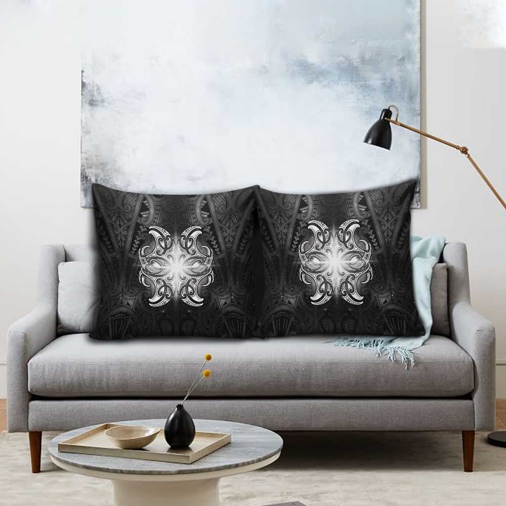 New Zealand Matariki Pillow Cover Maori Moko Black Galaxy LT05 - Polynesian Pride
