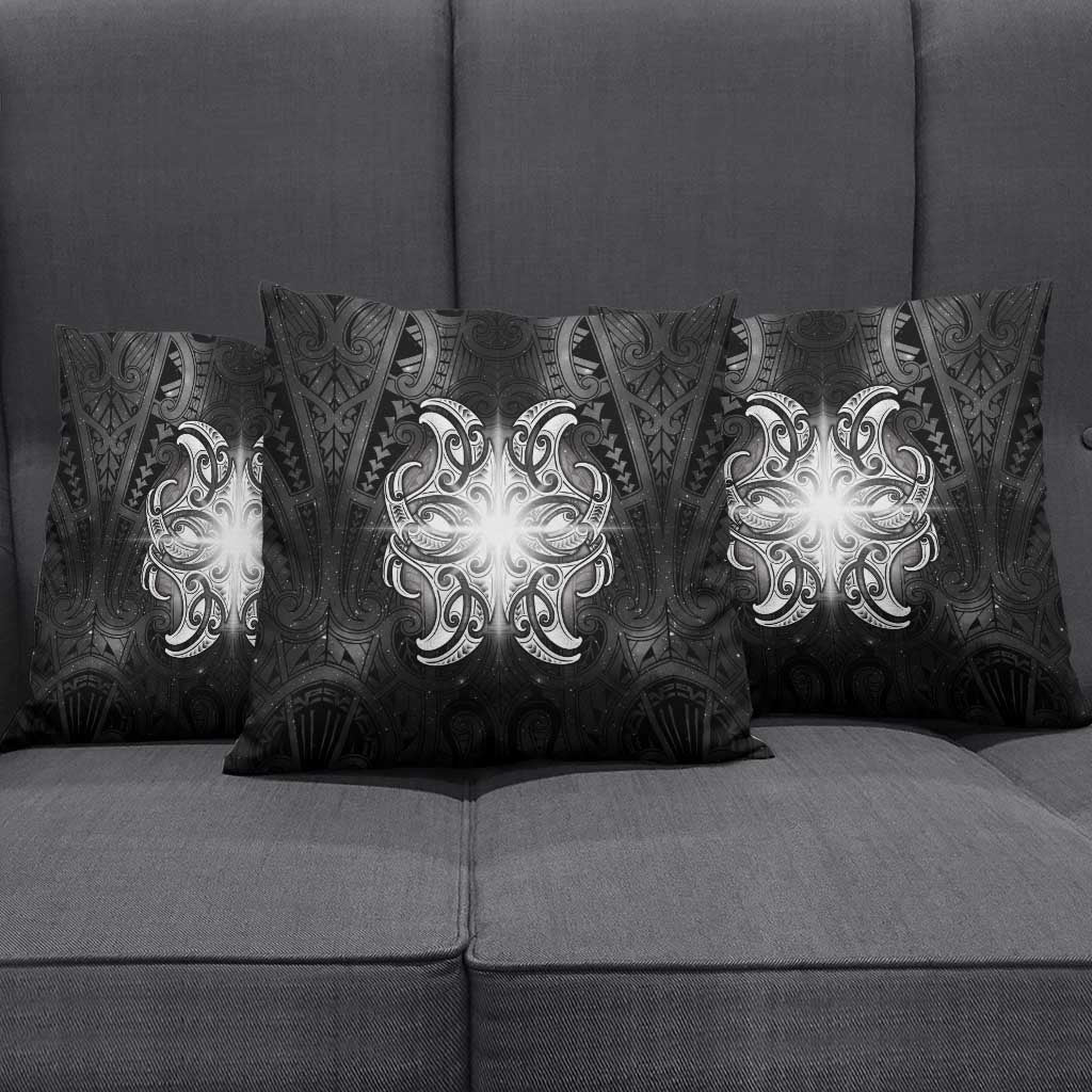 New Zealand Matariki Pillow Cover Maori Moko Black Galaxy LT05 - Polynesian Pride