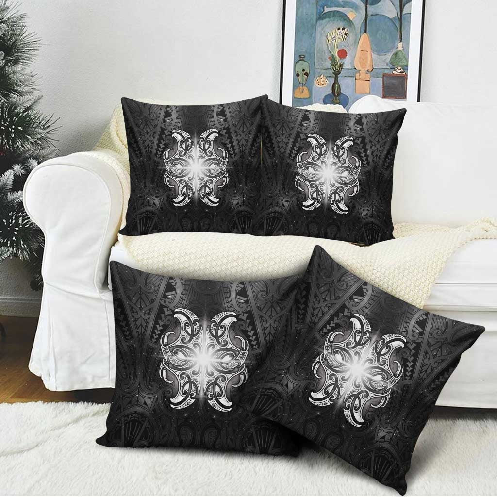 New Zealand Matariki Pillow Cover Maori Moko Black Galaxy LT05 - Polynesian Pride