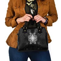 New Zealand Matariki Shoulder Handbag Maori Moko Black Galaxy LT05 - Polynesian Pride