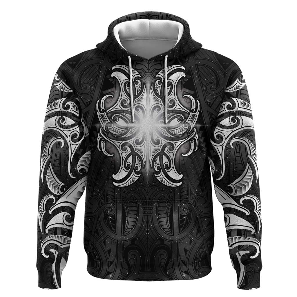 New Zealand Matariki Zip Hoodie Maori Moko Black Galaxy LT05 Pullover Hoodie Black - Polynesian Pride