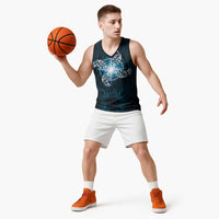 New Zealand Matariki Waita Basketball Jersey Maori Moko Dark Blue Galaxy LT05 - Polynesian Pride