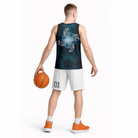 New Zealand Matariki Waita Basketball Jersey Maori Moko Dark Blue Galaxy LT05 - Polynesian Pride