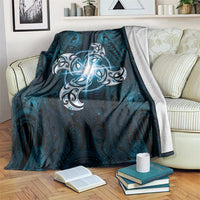New Zealand Matariki Waita Blanket Maori Moko Dark Blue Galaxy