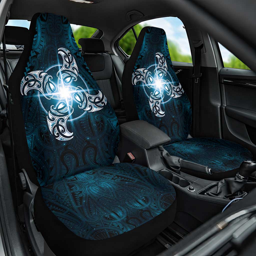 New Zealand Matariki Waita Car Seat Cover Maori Moko Dark Blue Galaxy
