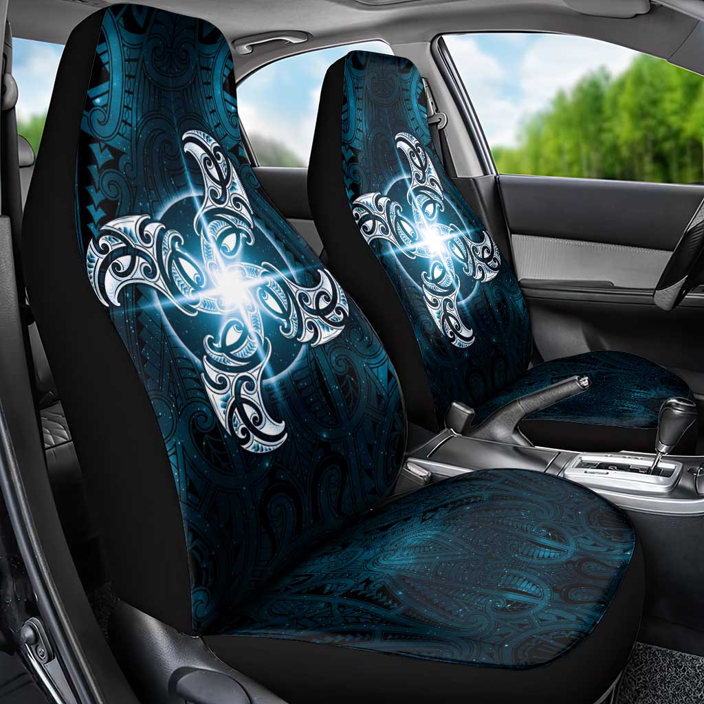 New Zealand Matariki Waita Car Seat Cover Maori Moko Dark Blue Galaxy