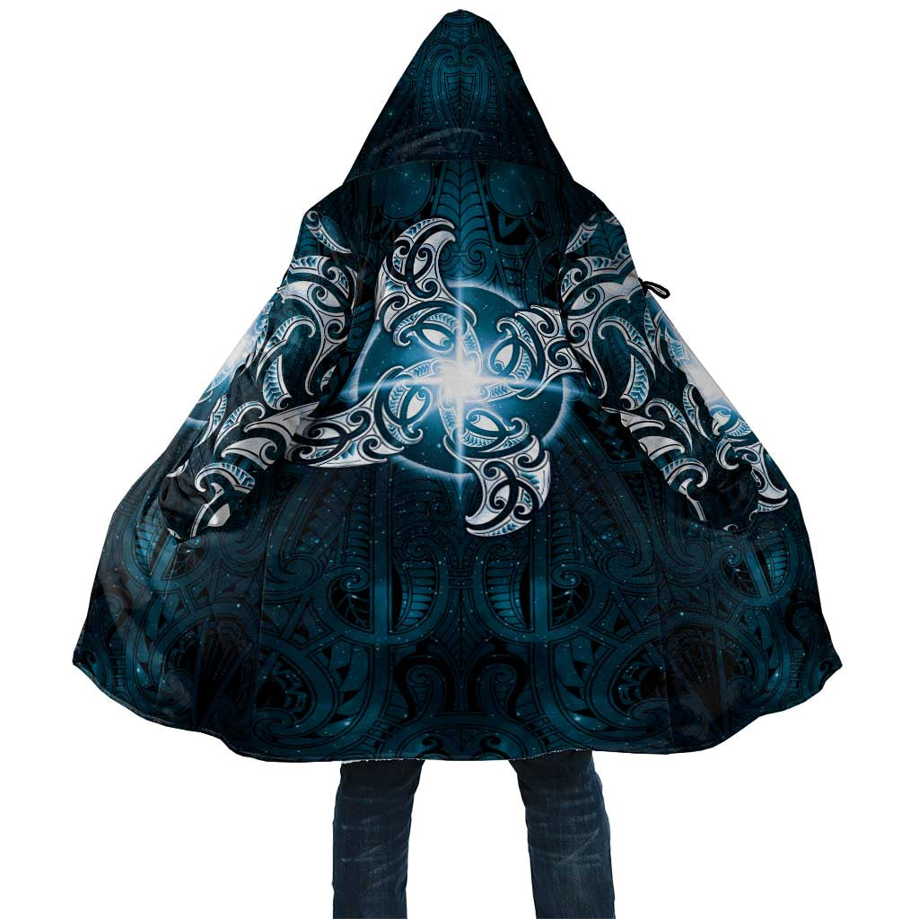 New Zealand Matariki Waita Cloak Maori Moko Dark Blue Galaxy LT05 Unisex Blue - Polynesian Pride