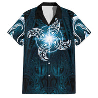 New Zealand Matariki Waita Family Matching Short Sleeve Bodycon Dress and Hawaiian Shirt Maori Moko Dark Blue Galaxy