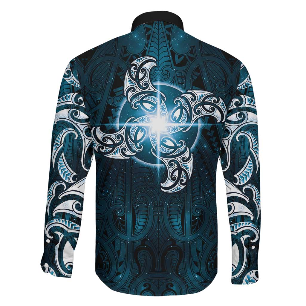 New Zealand Matariki Waita Family Matching Short Sleeve Bodycon Dress and Hawaiian Shirt Maori Moko Dark Blue Galaxy