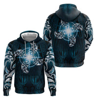 New Zealand Matariki Waita Hoodie Maori Moko Dark Blue Galaxy