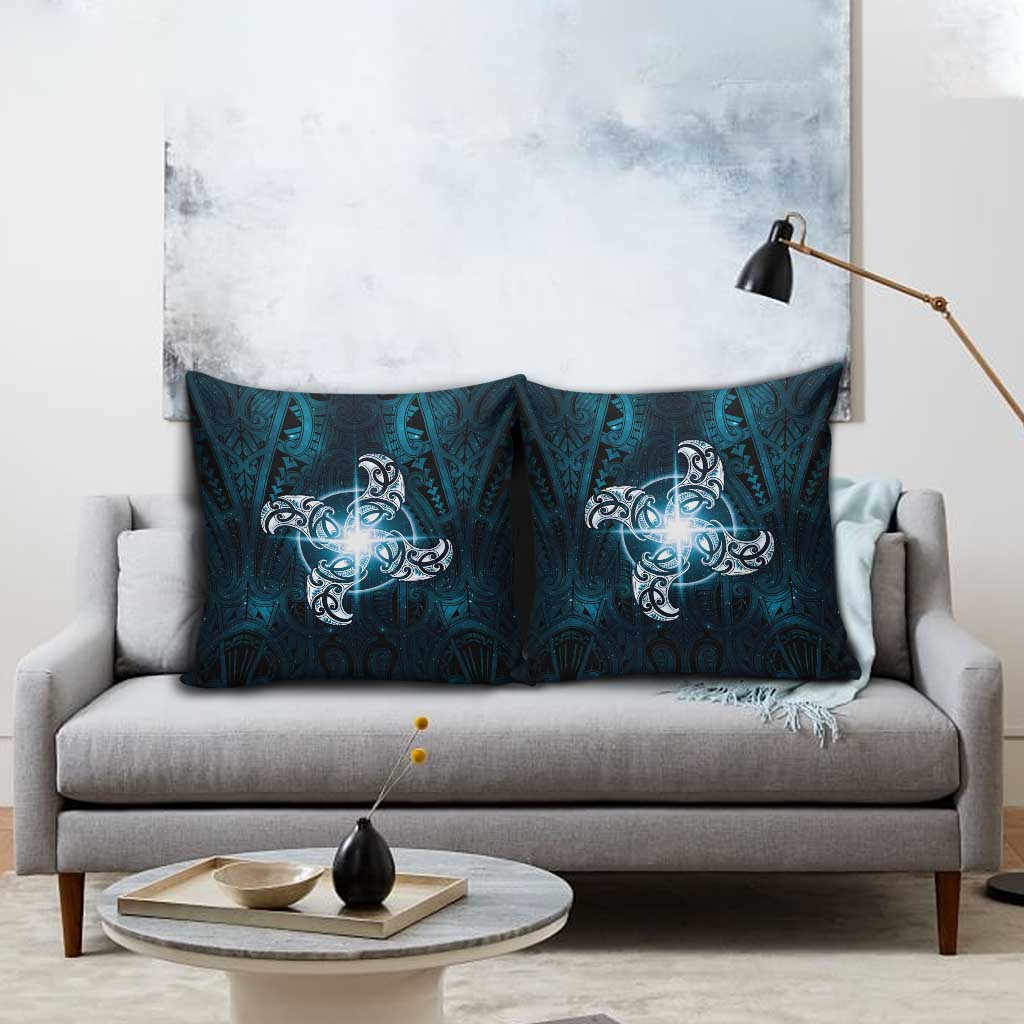 New Zealand Matariki Waita Pillow Cover Maori Moko Dark Blue Galaxy LT05 - Polynesian Pride