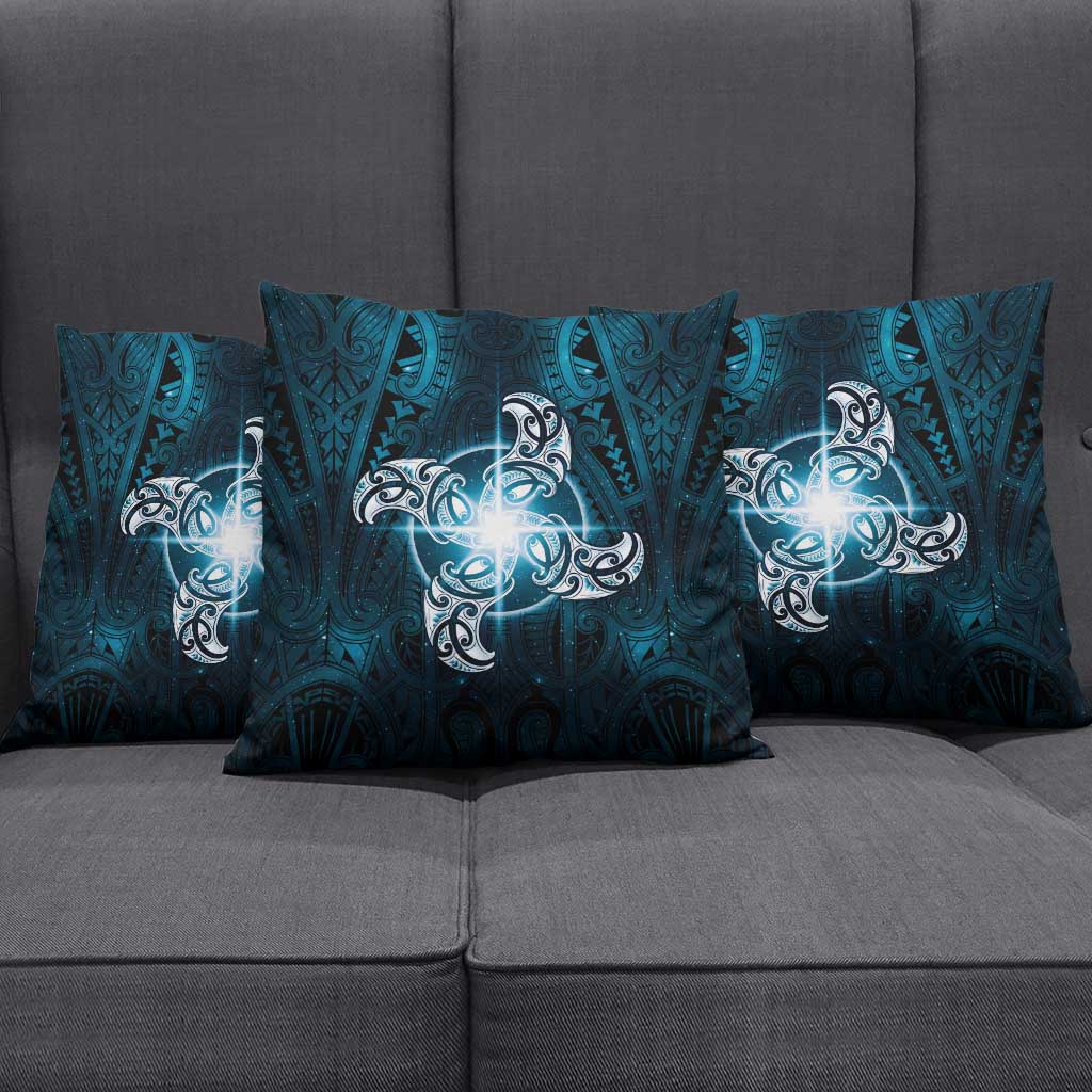New Zealand Matariki Waita Pillow Cover Maori Moko Dark Blue Galaxy LT05 - Polynesian Pride