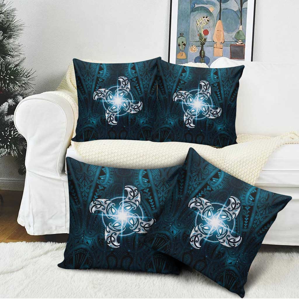 New Zealand Matariki Waita Pillow Cover Maori Moko Dark Blue Galaxy LT05 - Polynesian Pride
