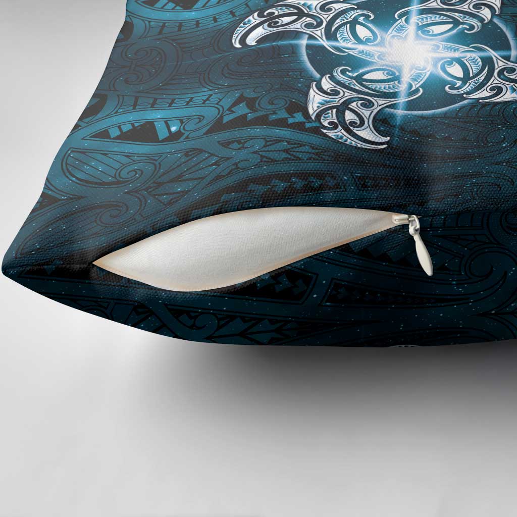 New Zealand Matariki Waita Pillow Cover Maori Moko Dark Blue Galaxy LT05 - Polynesian Pride