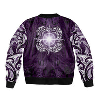 New Zealand Matariki Waipunarangi Bomber Jacket Maori Moko Purple Galaxy LT05 - Polynesian Pride