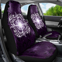 New Zealand Matariki Waipunarangi Car Seat Cover Maori Moko Purple Galaxy