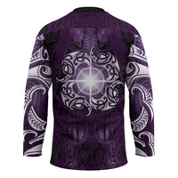 New Zealand Matariki Waipunarangi Hockey Jersey Maori Moko Purple Galaxy