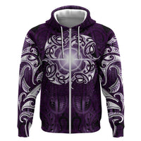 New Zealand Matariki Waipunarangi Hoodie Maori Moko Purple Galaxy