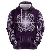 New Zealand Matariki Waipunarangi Hoodie Maori Moko Purple Galaxy