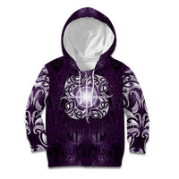 New Zealand Matariki Waipunarangi Kid Hoodie Maori Moko Purple Galaxy