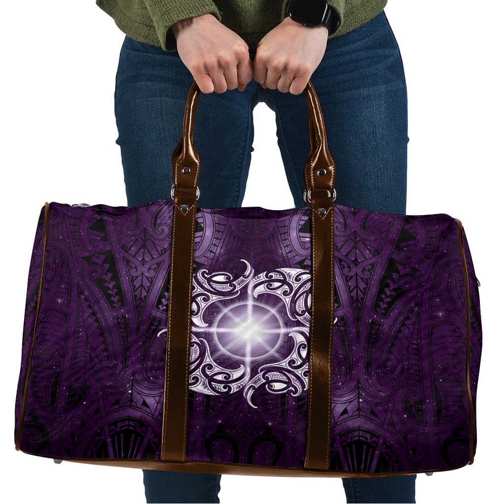New Zealand Matariki Waipunarangi Travel Bag Maori Moko Purple Galaxy