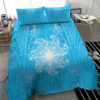 New Zealand Matariki Waiti Bedding Set Maori Moko Cyan Galaxy LT05 - Polynesian Pride