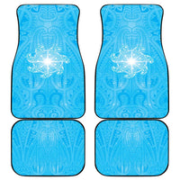 New Zealand Matariki Waiti Car Mats Maori Moko Cyan Galaxy