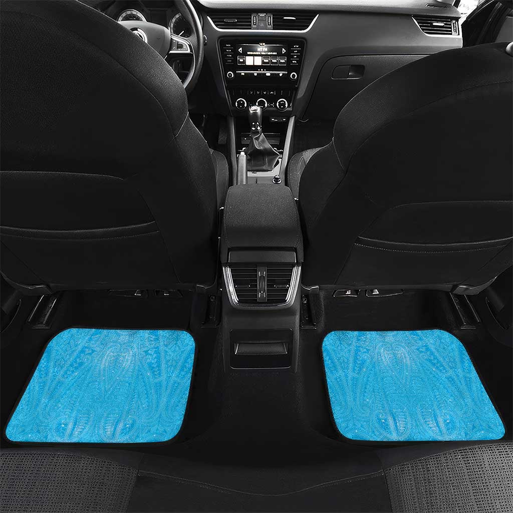 New Zealand Matariki Waiti Car Mats Maori Moko Cyan Galaxy