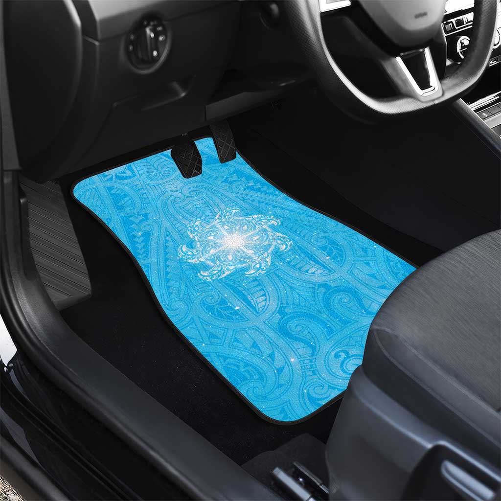 New Zealand Matariki Waiti Car Mats Maori Moko Cyan Galaxy