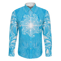 New Zealand Matariki Waiti Family Matching Puletasi and Hawaiian Shirt Maori Moko Cyan Galaxy