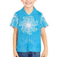 New Zealand Matariki Waiti Hawaiian Shirt Maori Moko Cyan Galaxy