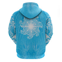 New Zealand Matariki Waiti Hoodie Maori Moko Cyan Galaxy