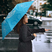 New Zealand Matariki Waiti Umbrella Maori Moko Cyan Galaxy LT05 - Polynesian Pride