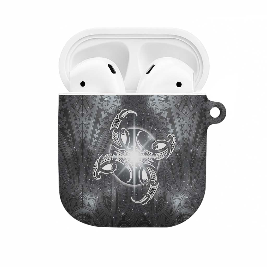 New Zealand Matariki Ururangi AirPods Case Maori Moko Grey Galaxy LT05 Grey - Polynesian Pride