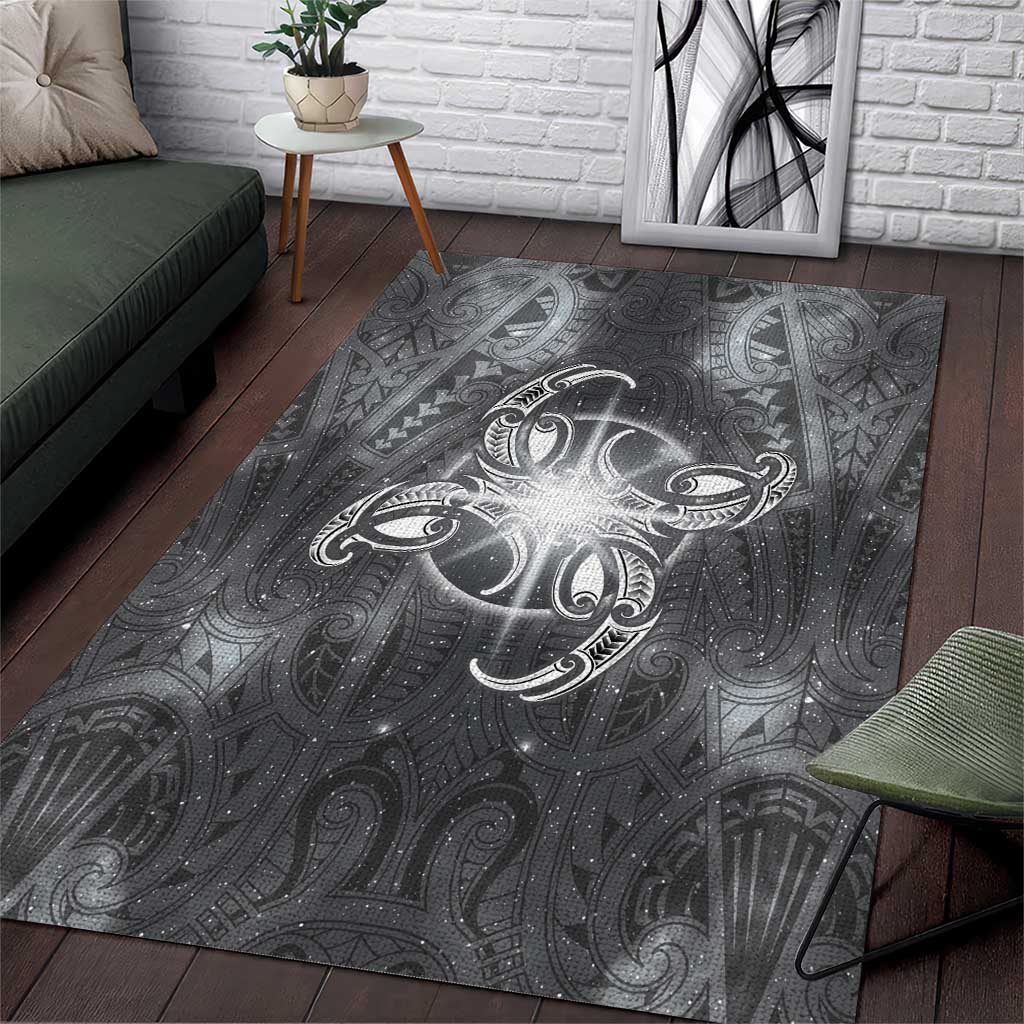New Zealand Matariki Ururangi Area Rug Maori Moko Grey Galaxy LT05 Grey - Polynesian Pride