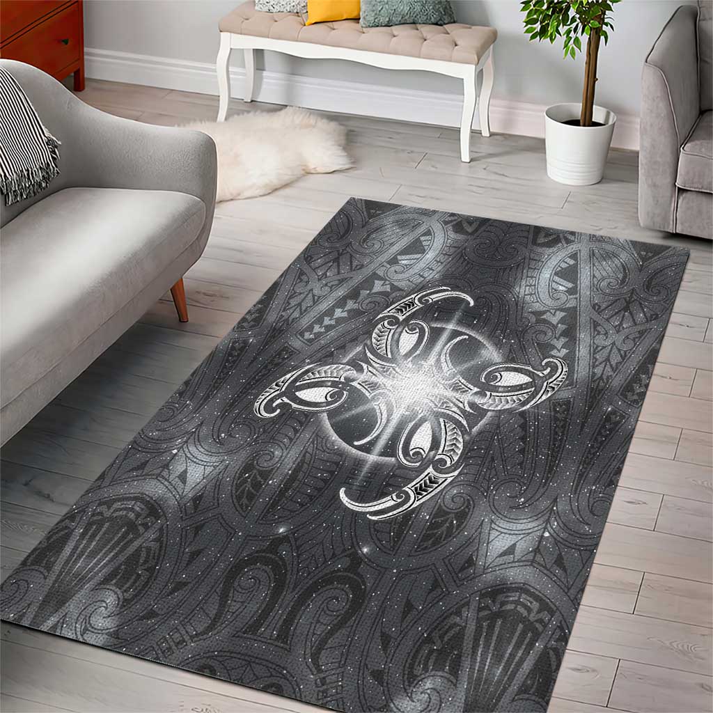 New Zealand Matariki Ururangi Area Rug Maori Moko Grey Galaxy LT05 - Polynesian Pride