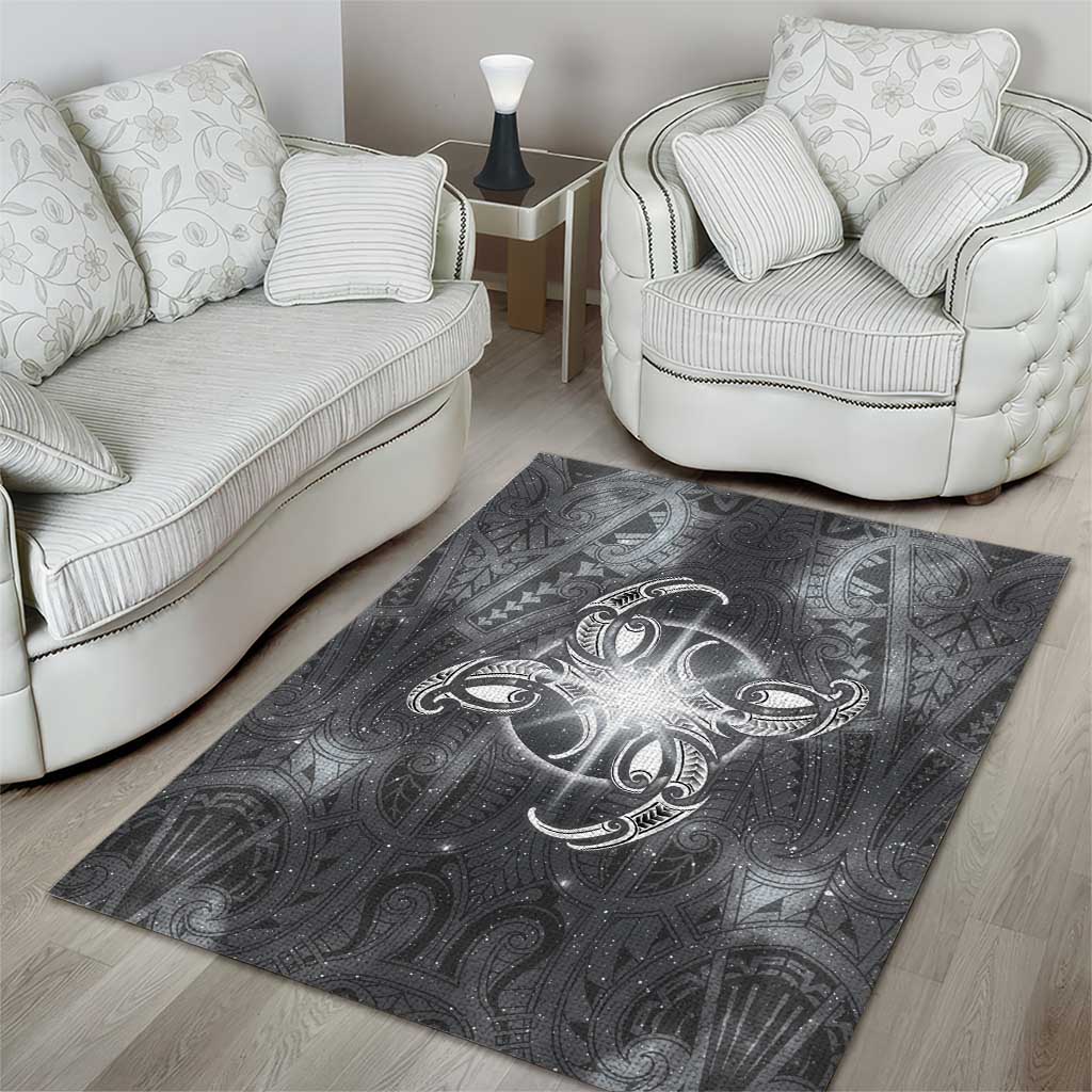 New Zealand Matariki Ururangi Area Rug Maori Moko Grey Galaxy LT05 - Polynesian Pride