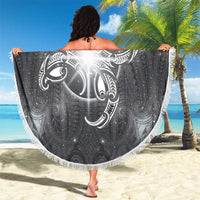 New Zealand Matariki Ururangi Beach Blanket Maori Moko Grey Galaxy LT05 - Polynesian Pride