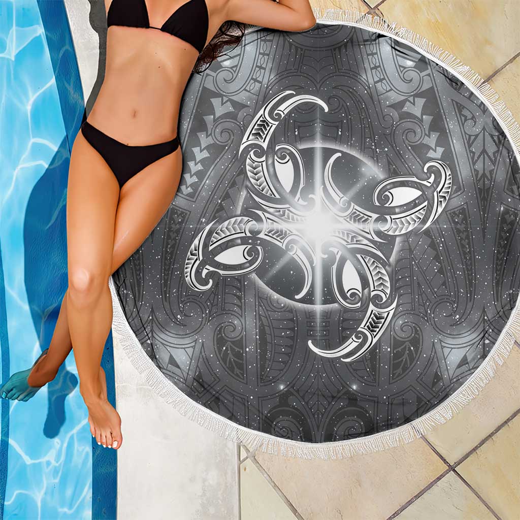 New Zealand Matariki Ururangi Beach Blanket Maori Moko Grey Galaxy LT05 - Polynesian Pride