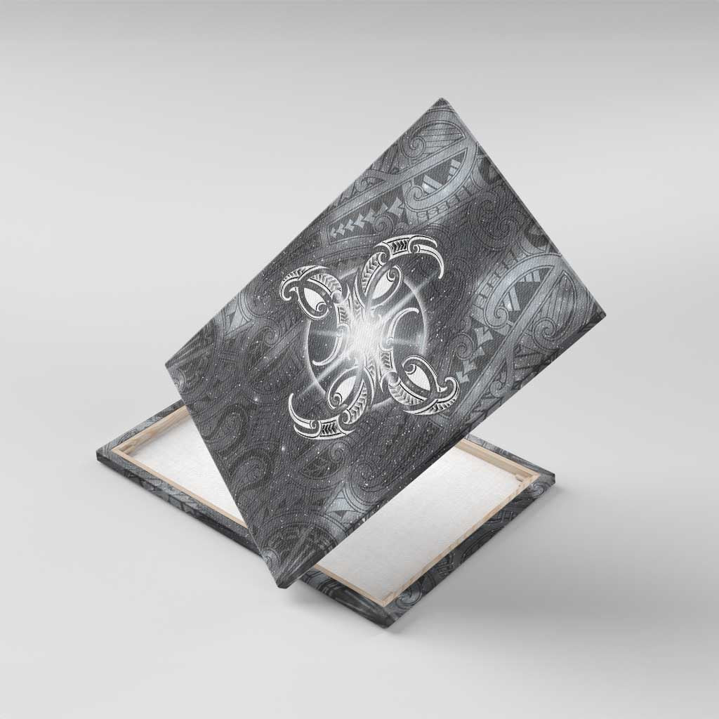 New Zealand Matariki Ururangi Canvas Wall Art Maori Moko Grey Galaxy LT05 With Frame Grey - Polynesian Pride