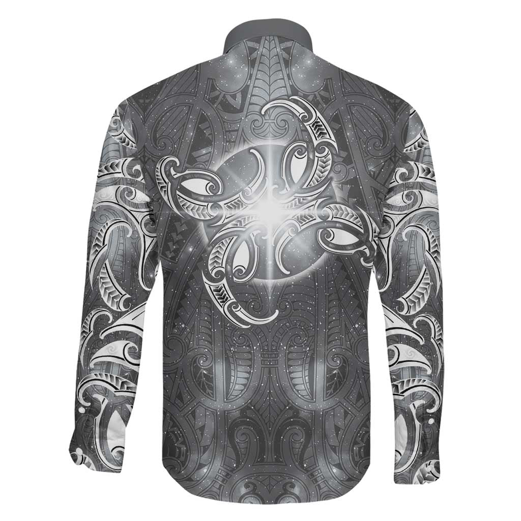 New Zealand Matariki Ururangi Family Matching Summer Maxi Dress and Hawaiian Shirt Maori Moko Grey Galaxy LT05 - Polynesian Pride